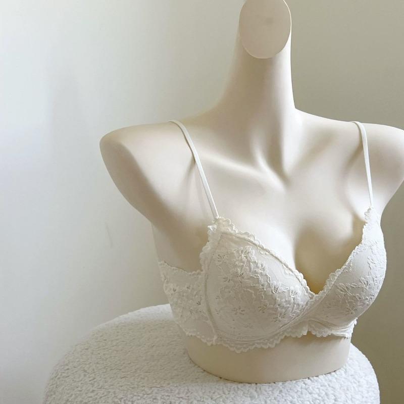 Women Lace Wireless Bra Thin Straps Push Up Comfort Everyday Lingerie