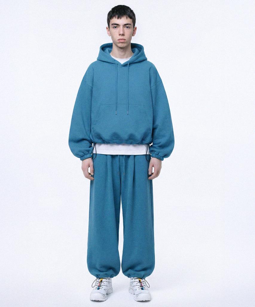 PRINOAR String Single-Pleat Wide Pants - Peacock Green
