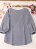 Women's Casual Plaid Seven-Sleeve Pullover Shirt