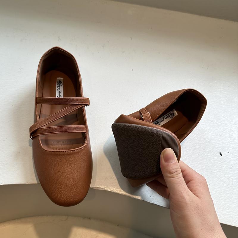 Fashion SUOJIALUN 2025 Autumn New Women Flat Shoes Fashion Round Toe Shallow Slip On Boat Shoes Soft Flat Heel Casua Dress Mary Jane Sho