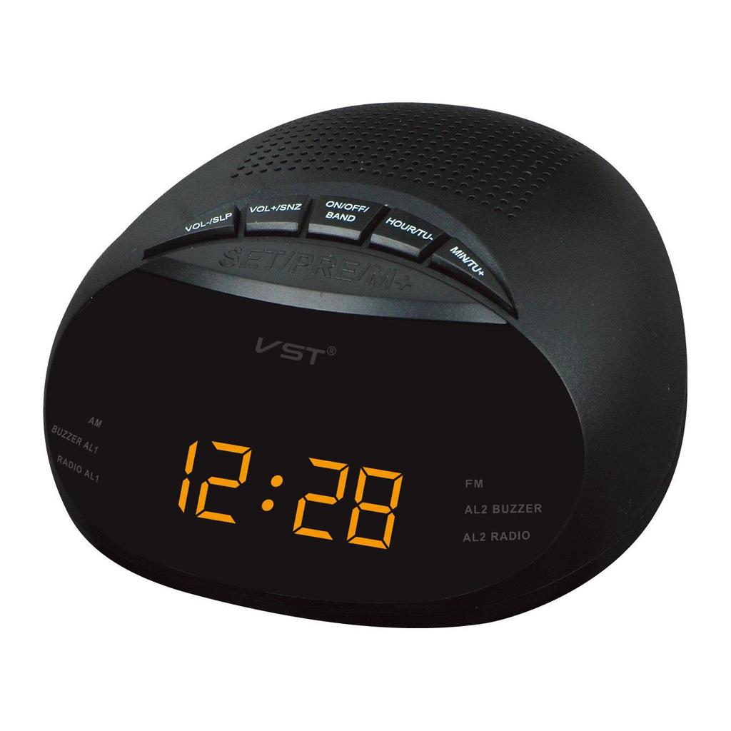 Dual Channel AM/FM LED Clock Radio with Alarm Functions