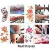 Waterproof Butterfly Tattoo Stickers Lotus Green Leaf Floral Fake Tattoos  Leg/ Arm/ Hand/Foot