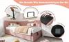 Upholstered Bed Day Bed 90x190cm, Sofa Bed with Hydraulic Storage, Children's Youth Bed Frame with Wooden Slatted Base, Velvet, Pink, without Mattress