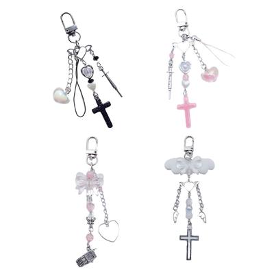 Pendentif Suspendu Aile d'Ange Nœud Papillon Croisé Lanière de Téléphone Mignonne Décoration de Sac Lanière Suspendue Portable Cadeau pour Filles Femmes