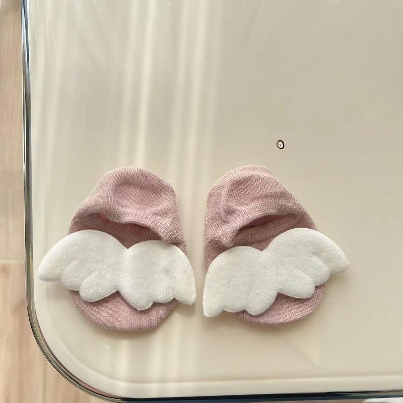 Chaussettes Ailes d'Ange pour Bébés Garçons Coton Élastique Couleur Unie Chaussettes Nouveau-nés Filles Printemps Été Antidérapantes Sol Coupe Basse pour