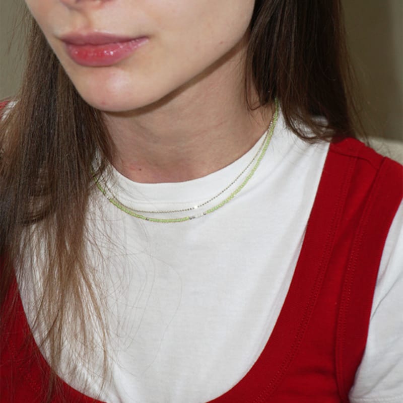 OURPIERRE LOVE SKINNY BEADS NECKLACE GLOW Green