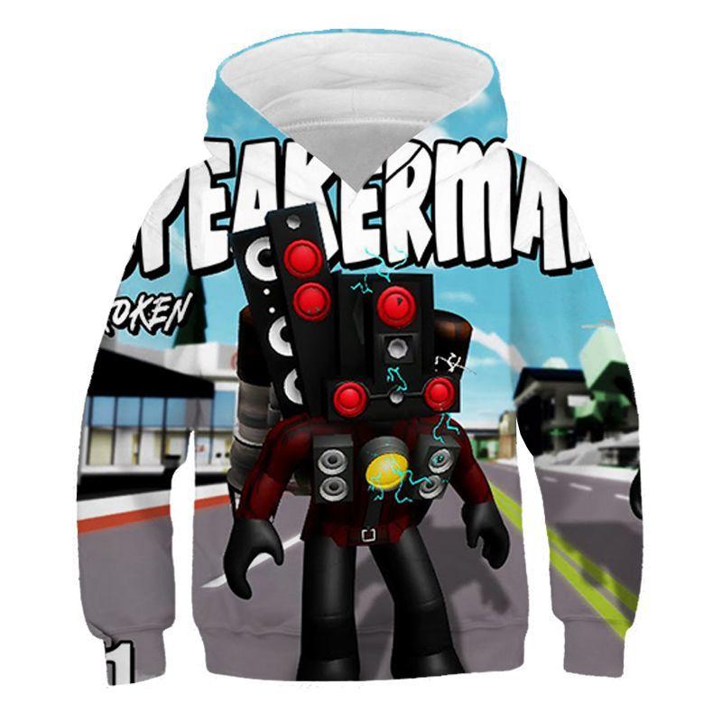 Felpe con Cappuccio Grafica 3D Gioco Divertente Skibidi Toilet Felpe High Street Ragazzi Ragazze Pullover Larghi Streetwear Felpe per Adolescenti