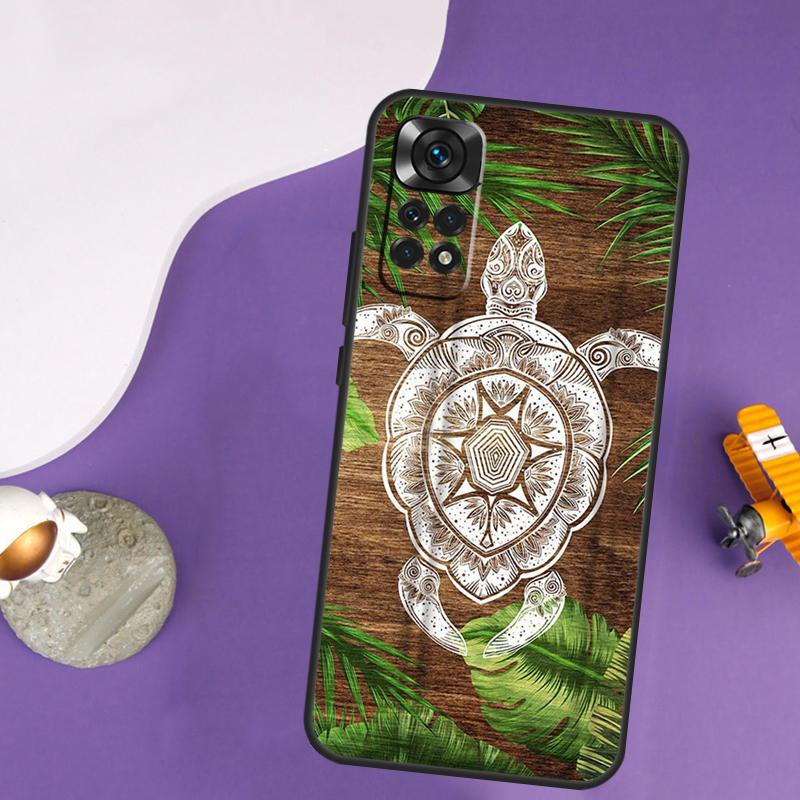 Turtle Wood Pattern Case For Xiaomi Redmi Note 13 Pro 14 12 9 10 11 Pro 10S 11S 12S Redmi 13C 14C 10C 12C Cover