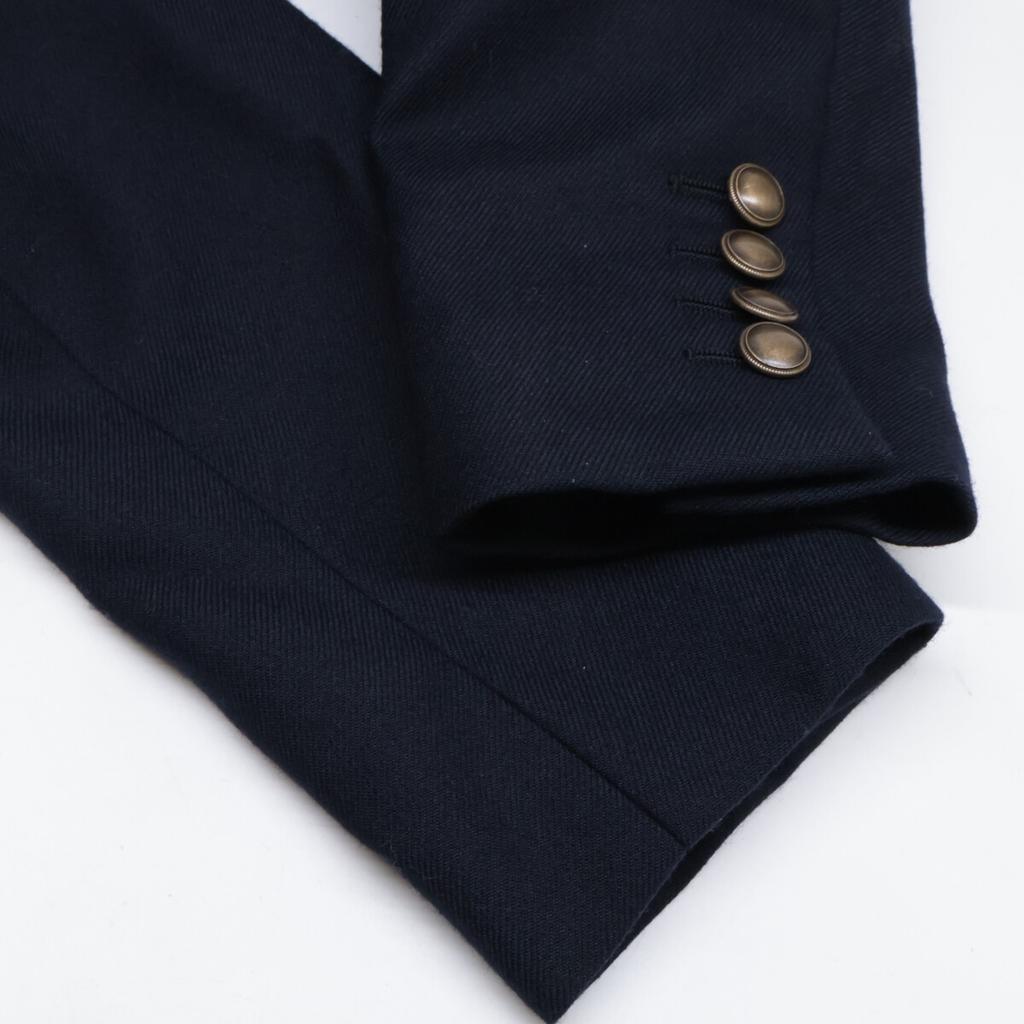 Yves Saint-Laurent 2019 Navy Peak Lapel Double Tailored Jacket Jacket 38 blackUsed