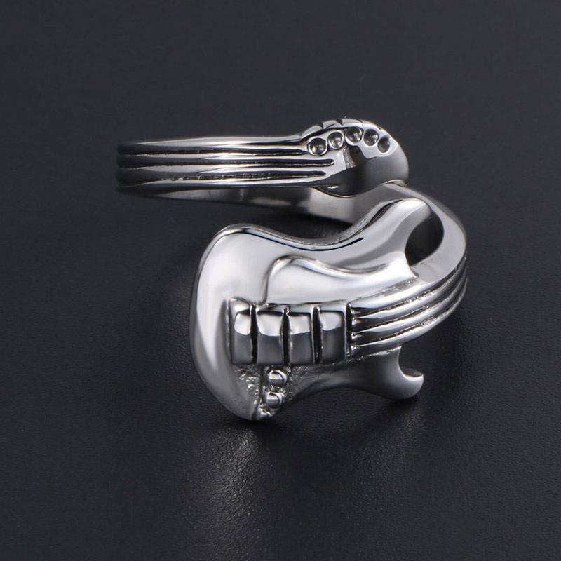 Men's Retro Rock Guitar Ring - Fashion Statement Jewelry
