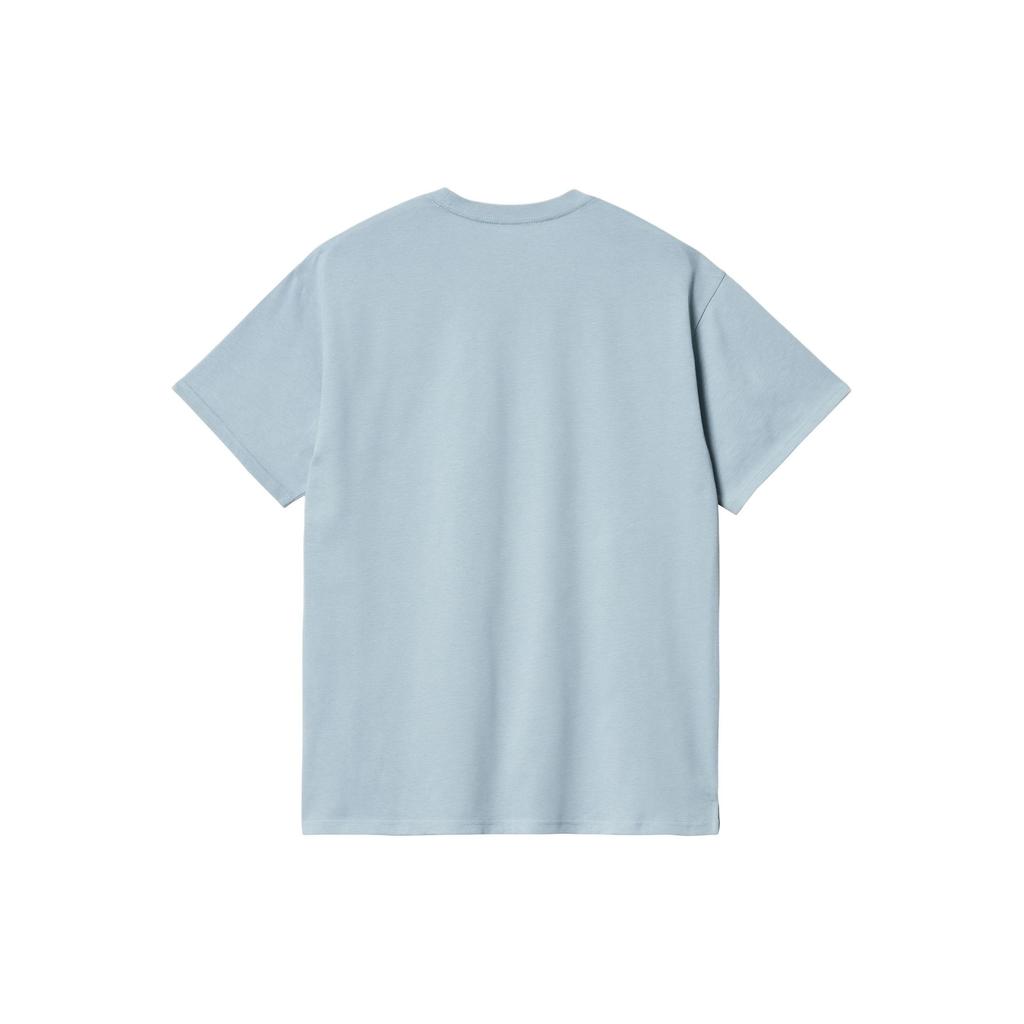 Carhartt WIP Loose Side Slit Embroidered Crew Neck Short Sleeve Regular T-Shirt Unisex Tops Blue I033000-0RO-XX