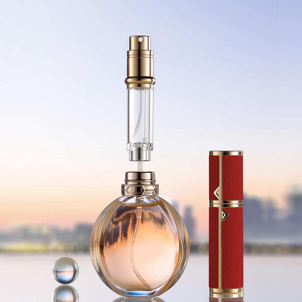 5ml PU leather mini perfume Atomizer Bottle Sprayer Suitable for Boarding Tight Sealing Travel Customized Refillable Bottles