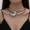 European and American accessories: exaggerated alloy twisted double-layer collar, sweet cool style simple choker bracelet