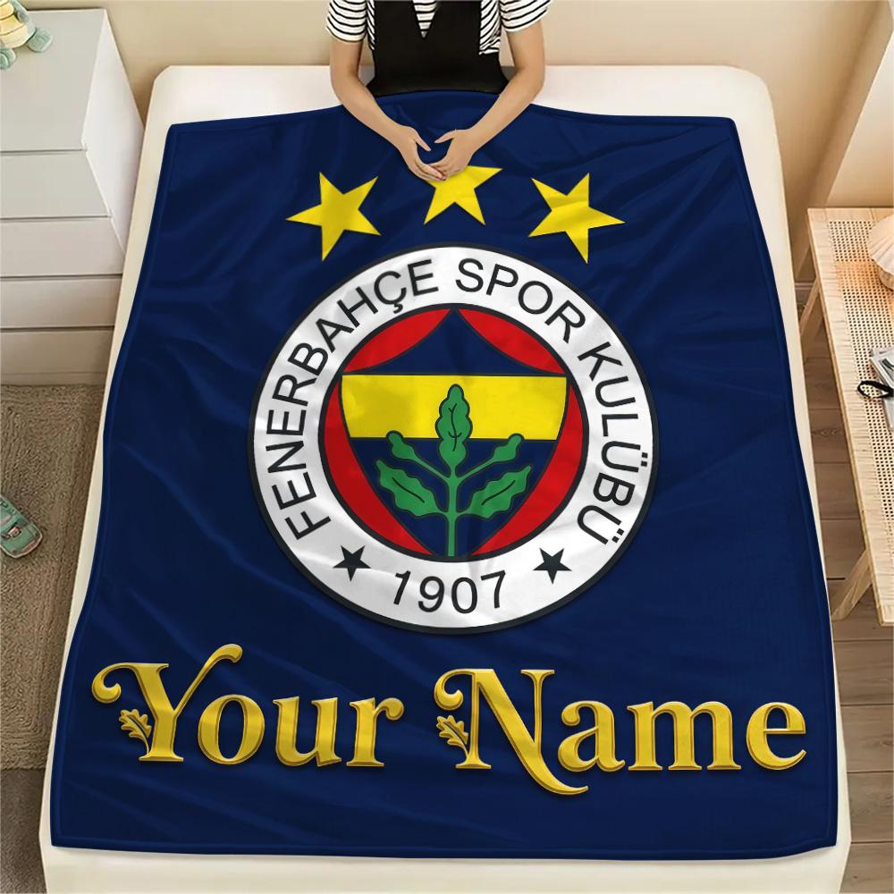 1pz Coperta in Flanella Personalizzata con Nome e Motivo del Club Sportivo FenerbaHEce Per Tutte le Stagioni per Arredamento Casa Calore e Comfort Regali Regalo Festivo -HE134