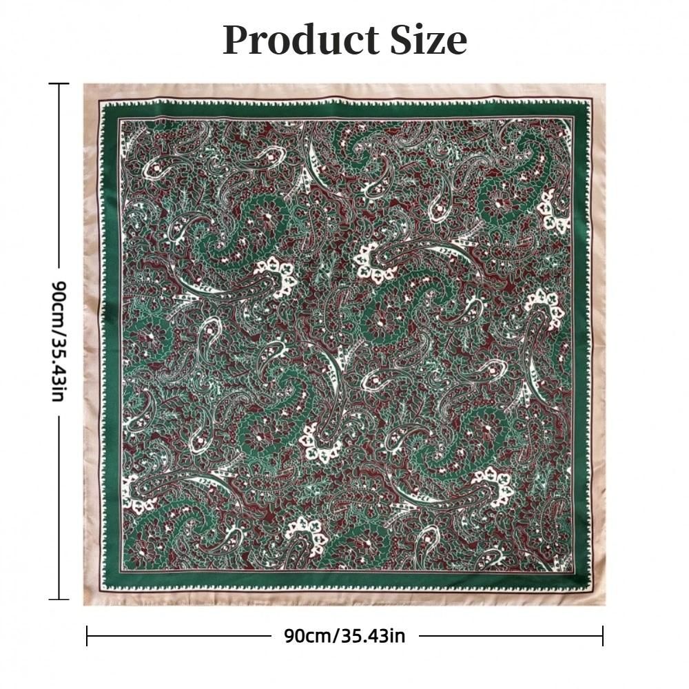 Cashew Flower Pattern Women's Headscarf Silky Smooth Middle East Shawl Arabic Square Scarf  Outdoor