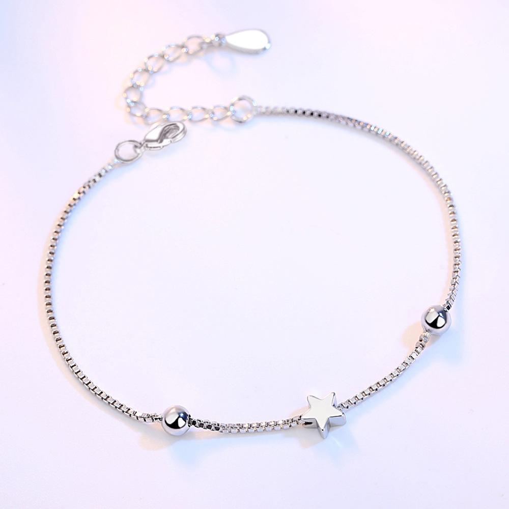 

Квадратный браслет из сахарной шкатулки, квадратный японский и корейский браслет ручной работы, пятиконечная звезда для девочки, кубический посеребренный браслет