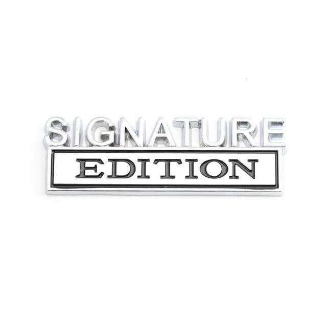 1Pc 3D Metal SIGNATURE Edition Logo Car Front Grille Badge Side Fender Rear Trunk Emblem Sticker Decal