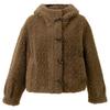 Sancai 2025 Winter Faux Fur Hooded Toggle Coat