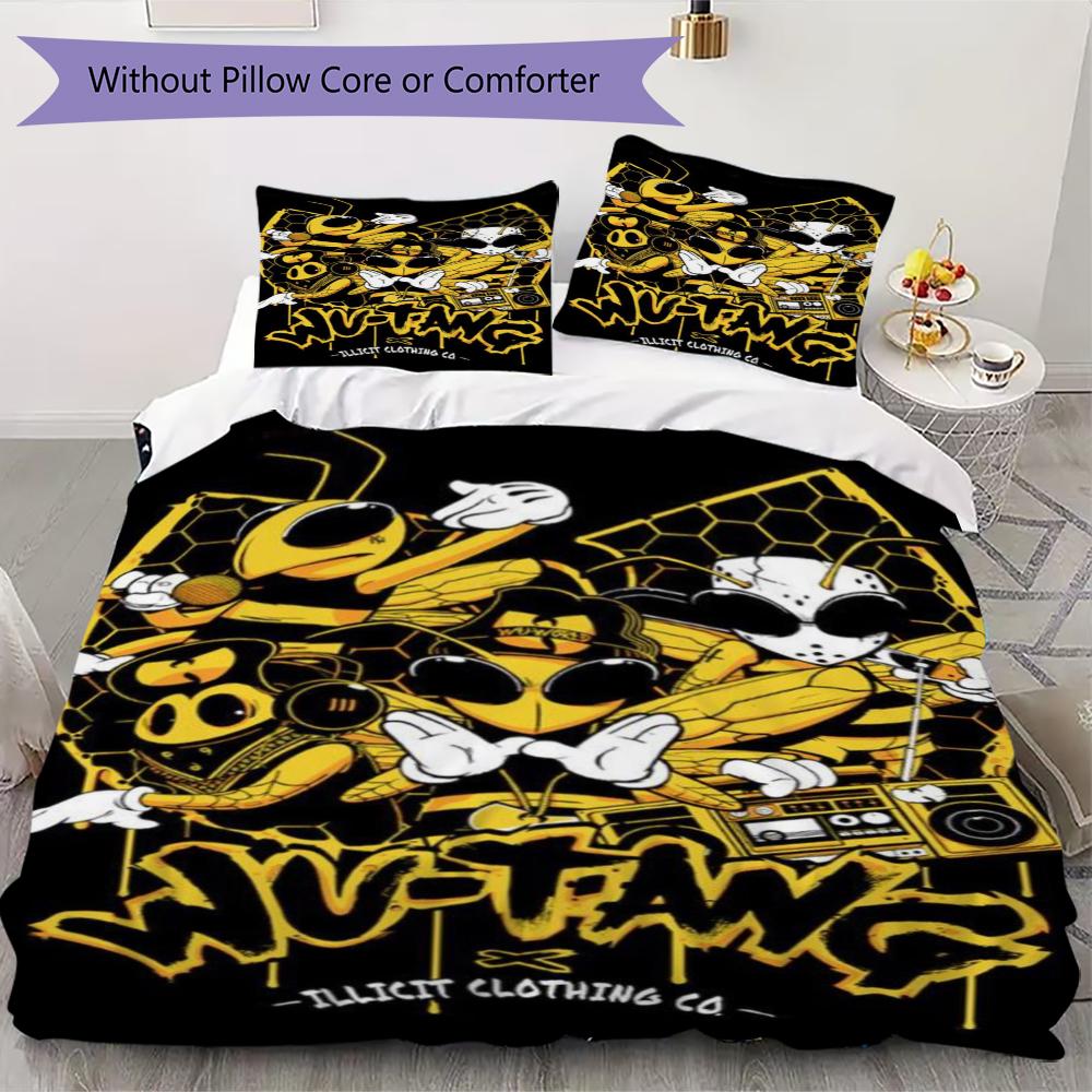 

WU TANG Pattern Bedding uilt Set uilt Cover Pillowcase Home Decoration Birthday Gift (1 * duvet cover + 2 * pillowcase without core)102 135x200cm