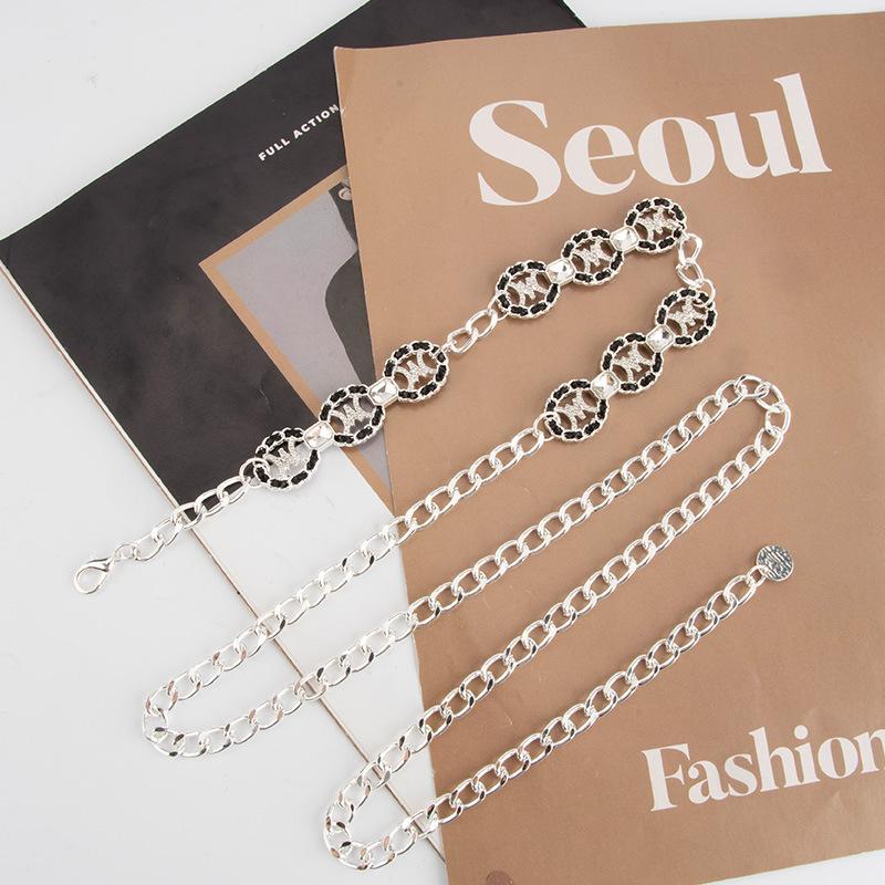 Metallene Taillenkette im koreanischen Stil, leichter Luxus, Damendekoration, vielseitiger dünner Gürtel für Kleid oder Hemd, Körperkette mit kleinem Duft
