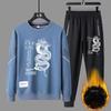 Spring and Autumn Men Tracksuit Casual Sportswear Couple Fashion Crewneck Hoodie Two-piece Set