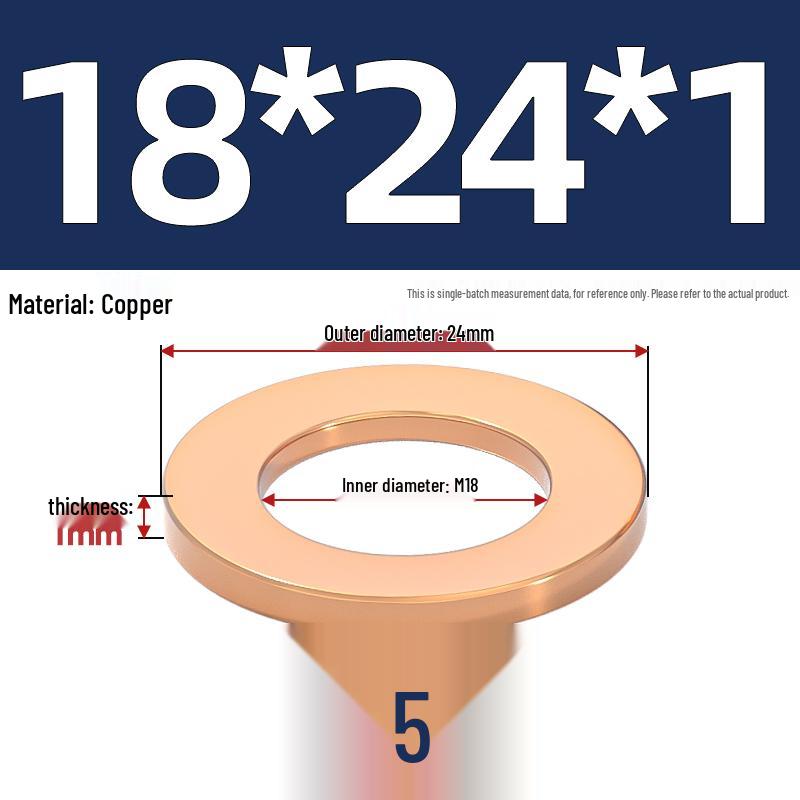 National Standard Red Copper Gasket Seal Ring and Flat Washer M3-M60mm for Marine Instruments