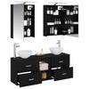 Bathroom Cabinet Set 5 Pcs Black Oak 50 X 14.5 X 70 Cm