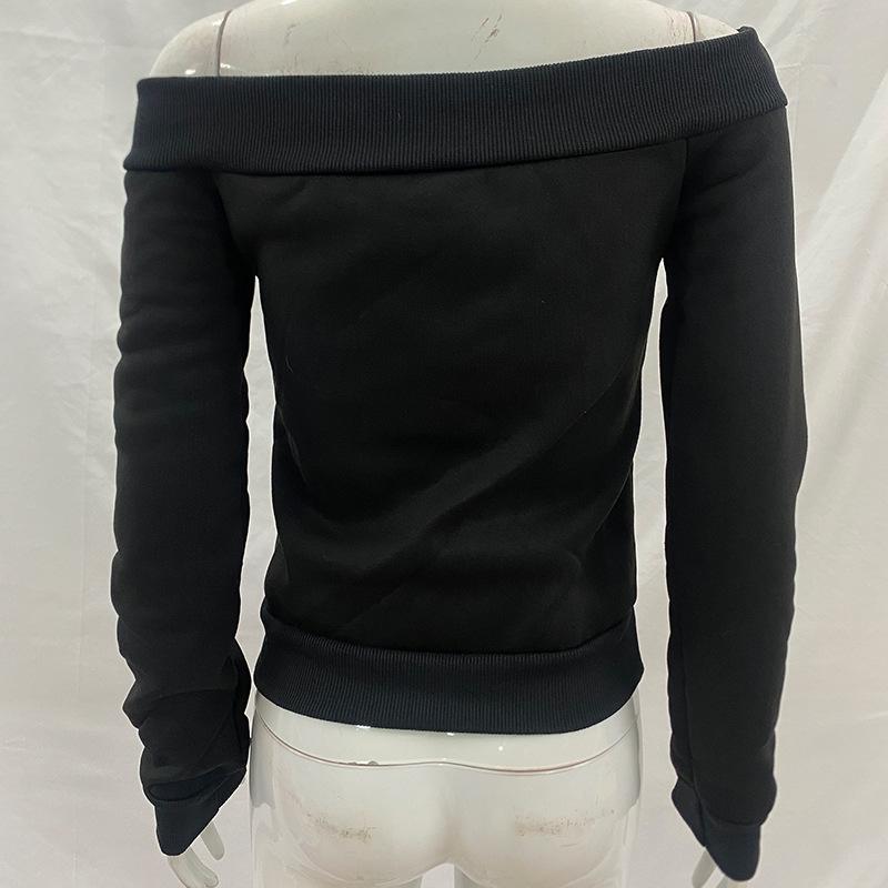 Y2K women's one neck fashionable and simple temperament dark gothic waist cinched top