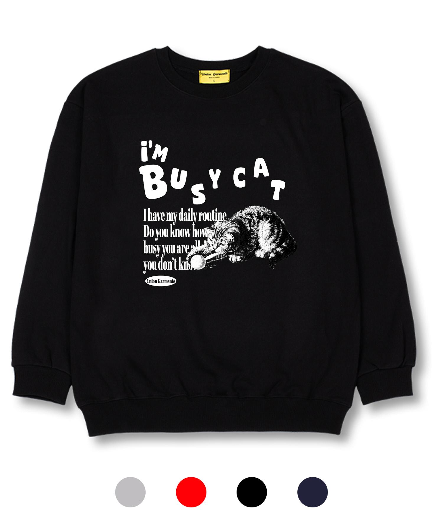 Свитшот оверсайз Union Garments Bizcat из French Terry Black/M