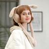 Women's Winter Soft Faux Fur Cute Rabbit Ear Foldable Ear Protection Windproof Traveling Ski Earmuffs