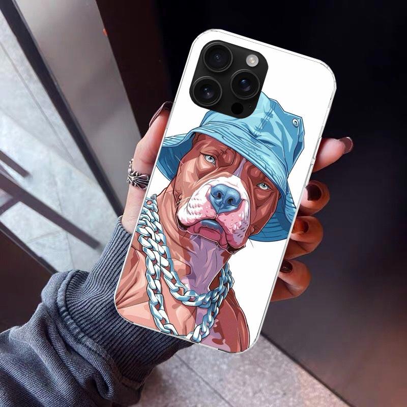 

Pit Bull Pet Dog Pitbull Phone Case For iPhone 17 Air 11 13 Mini 14 15 Plus 16 12 Pro Max 16E SE 7 8 Pattern Soft TPU Back Cover iPhone 16 Plus