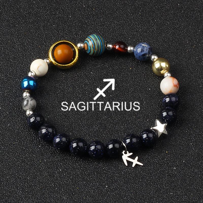 Solar System Galaxy Planets Bracelets for Women Women Zodiac Virgo Cancer Leo Libra 12 Constellation Charm Bracelet Jewelry Gift