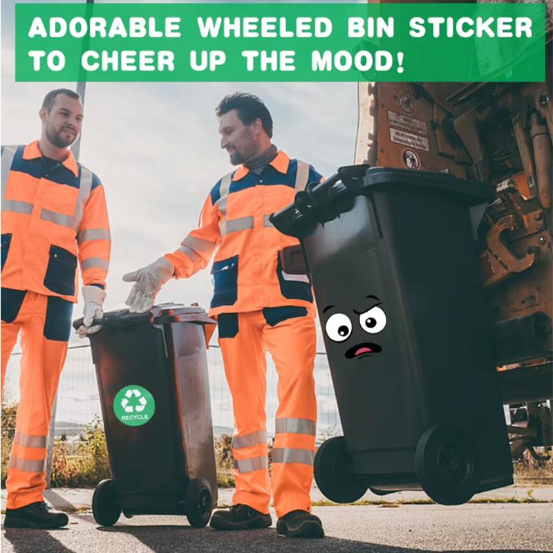 Cartoon Face Trash Can Stickers Self-Adhesive Waterproof Pvc Glossy Finish For Wall, Toilet, Refrigerator Indoor Outdoor