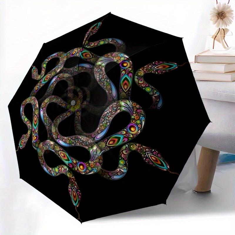1pc Snakes, Mandala Automatic Open/close Folding Umbrella, Compact Portable Travel Umbrella, Durable Construction yy250809065