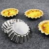 10 Pcs Nonstick Reusable Baking Mold for Cupcake, Egg Tart, Cookie, Pudding and Cake, Silver Stainless Steel Pastry Tools
