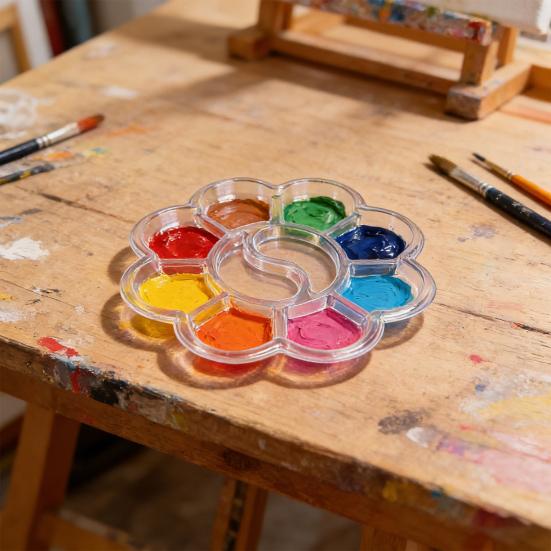 20Pcs Disposable Paint Tray Transparent Color Mixing Palette One-Time Use Painting Supplies for Artists Art Studios Schools