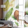 Watercolor Coconut Banana Pineapple And Palm Trees White Sheer Curtains Living Room Tulle Window Curtain Bedroom Kitchen Drapes