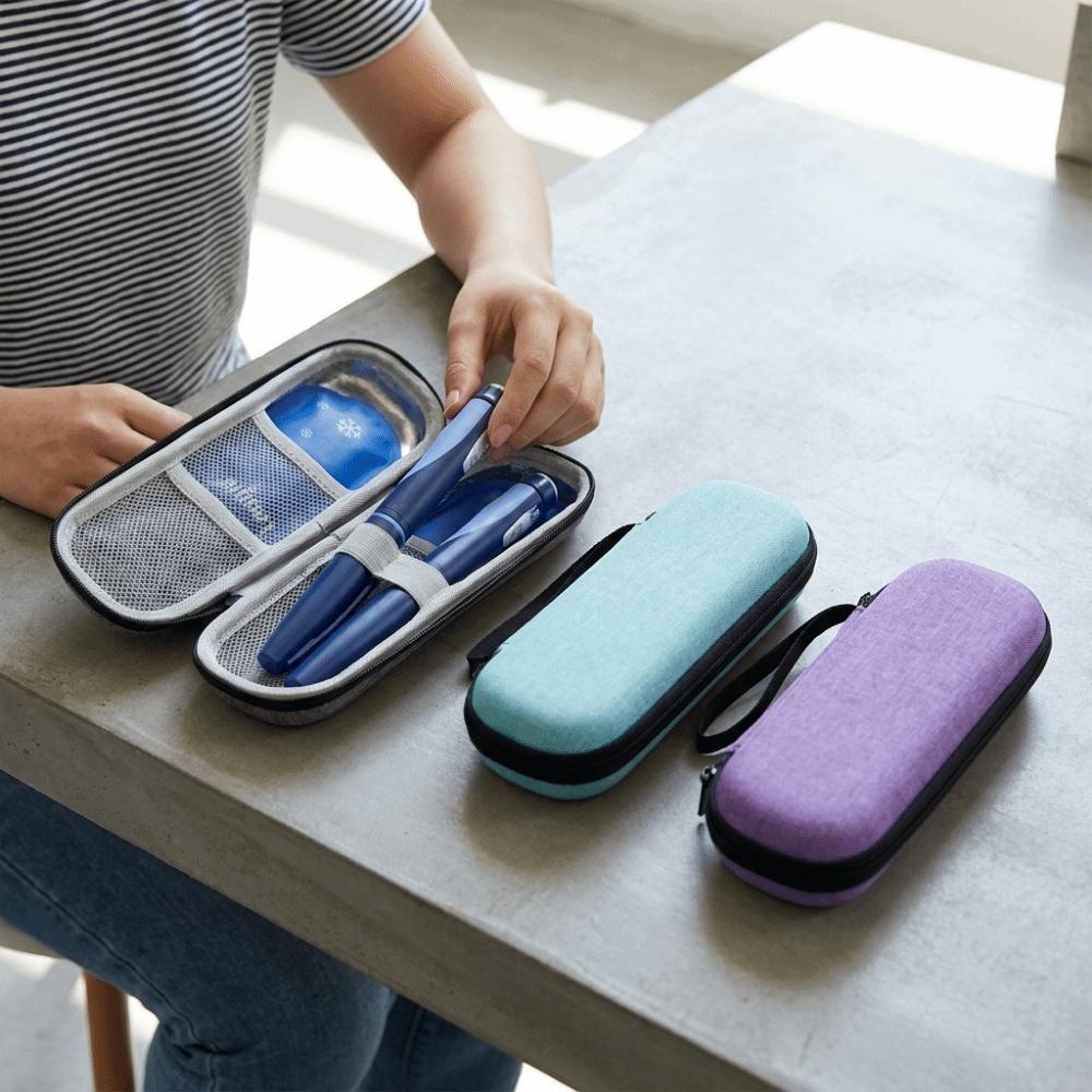 EVA Insulin Cooler Bag Waterproof Wear-resistant Insulin Vial Storage Case Temperature Display Dust-Proof