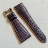 Used GAGA MILANO Genuine Leather Croco Embossed Watch Strap Gray for Manuale 48mm