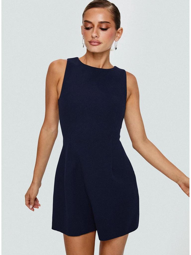 2026 Summer Women's Sleeveless Bodycon Mini Dress - Sexy Solid Color, European & American Style, Round Neck, Figure-Hugging Design