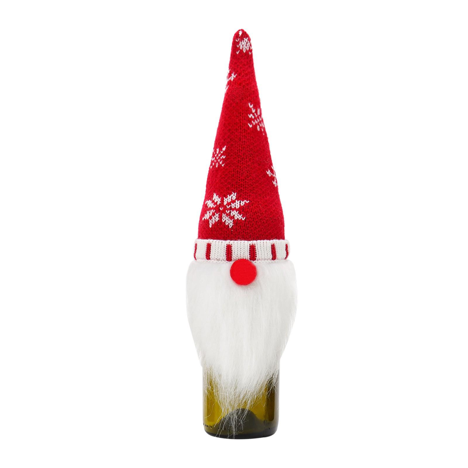 Christmas Rudolph Faceless Doll Wine Bottle Decorative Set