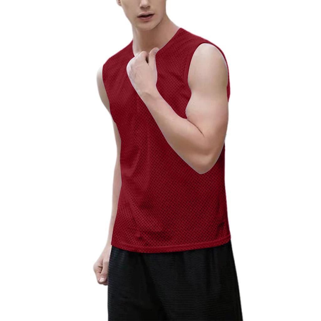 Men's Tank Top Mesh Sports Base Shirt Sleeveless T-shirt Summer Thin Men's Wear