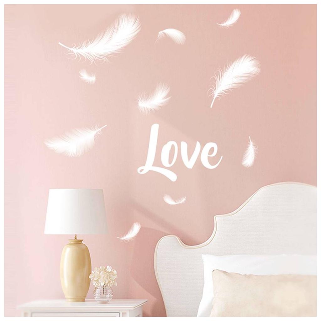 Les Trésors De Lily [P2751] - Sheet of Stickers 'Love' (feathers) - 50x70 Cm