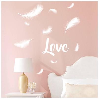 [P2751] - Sheet of Stickers 'Love' (feathers) - 50x70 Cm