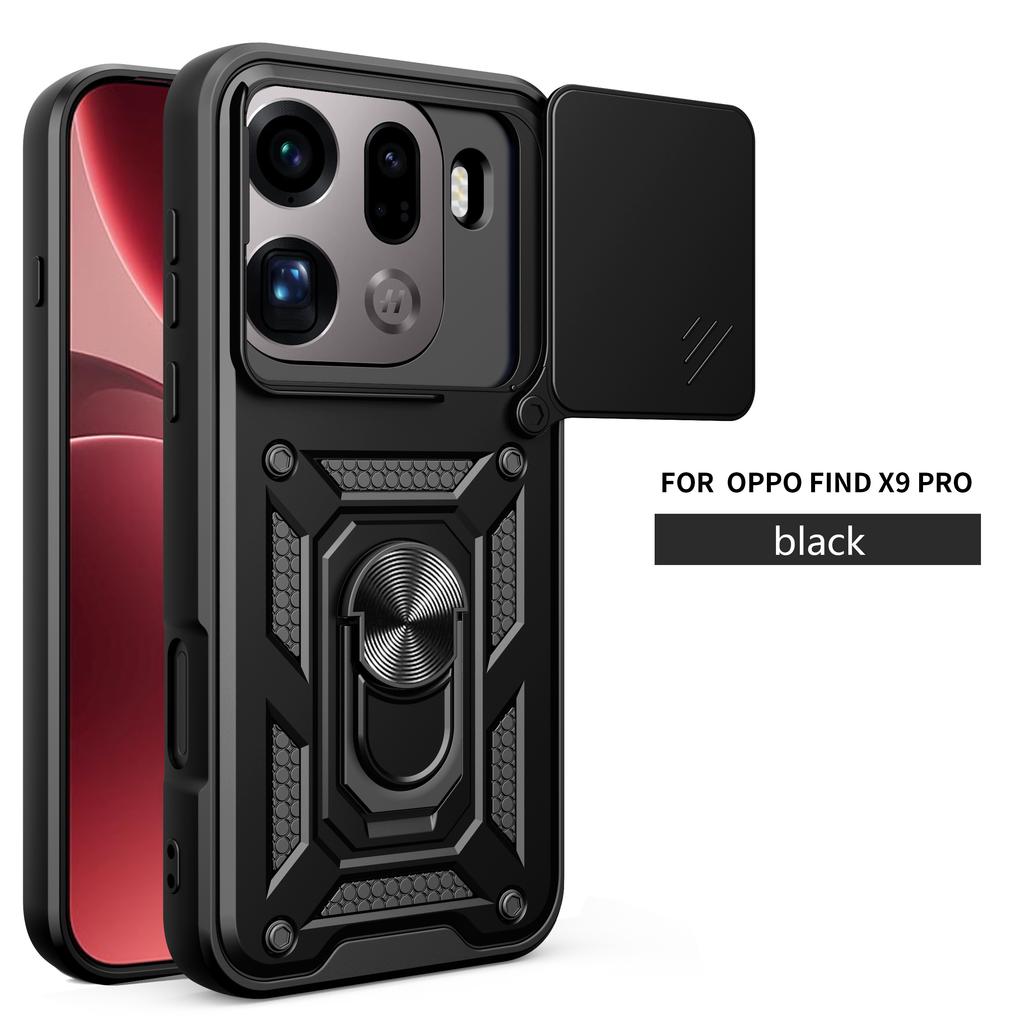For OPPO Find X9 Case Oppo Find X9 Pro Cover Oppo Find X9p Magnetic Ring Holder Armor Phone Case Slide Camera Protect Back Cover
