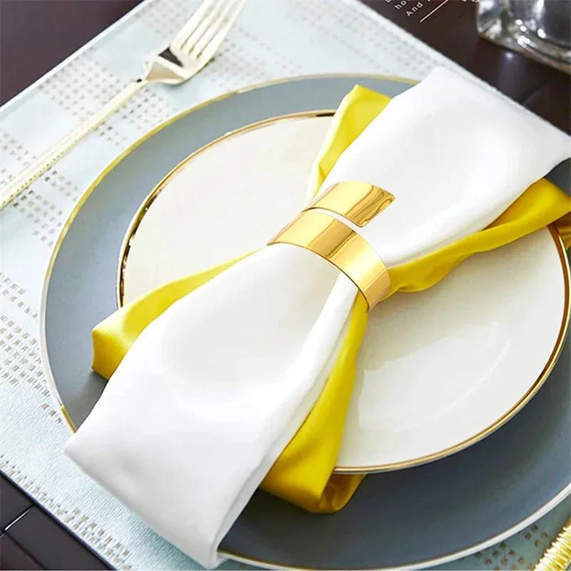 6Pc Alloy Metal Serving Napkins Wedding Ring Napkin For Table Decoration Servilletero Wedding Towel Rings Dinner Cloth Napkins