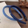 Retro New Bow Denim Blue Headbands for Woman Girl Temperament Hair Band Thin Hair Hoop Female Fashion Versatile Hair Accessories