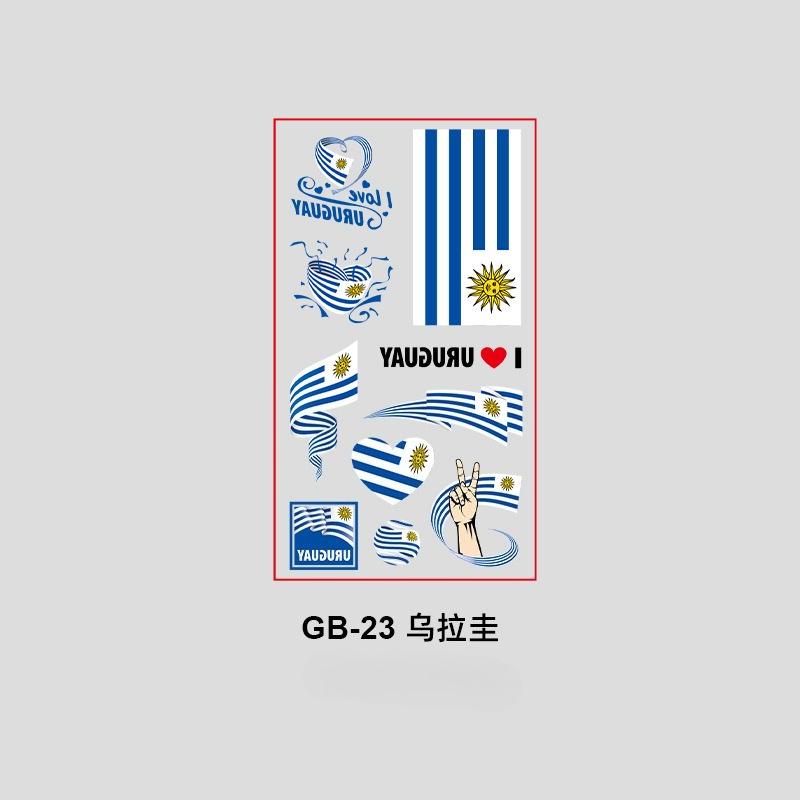 10Pcs Waterproof National Flag Temporary Tattoos for 2026 World Cup Face Body Stickers for Football Fans Match Day Decorations