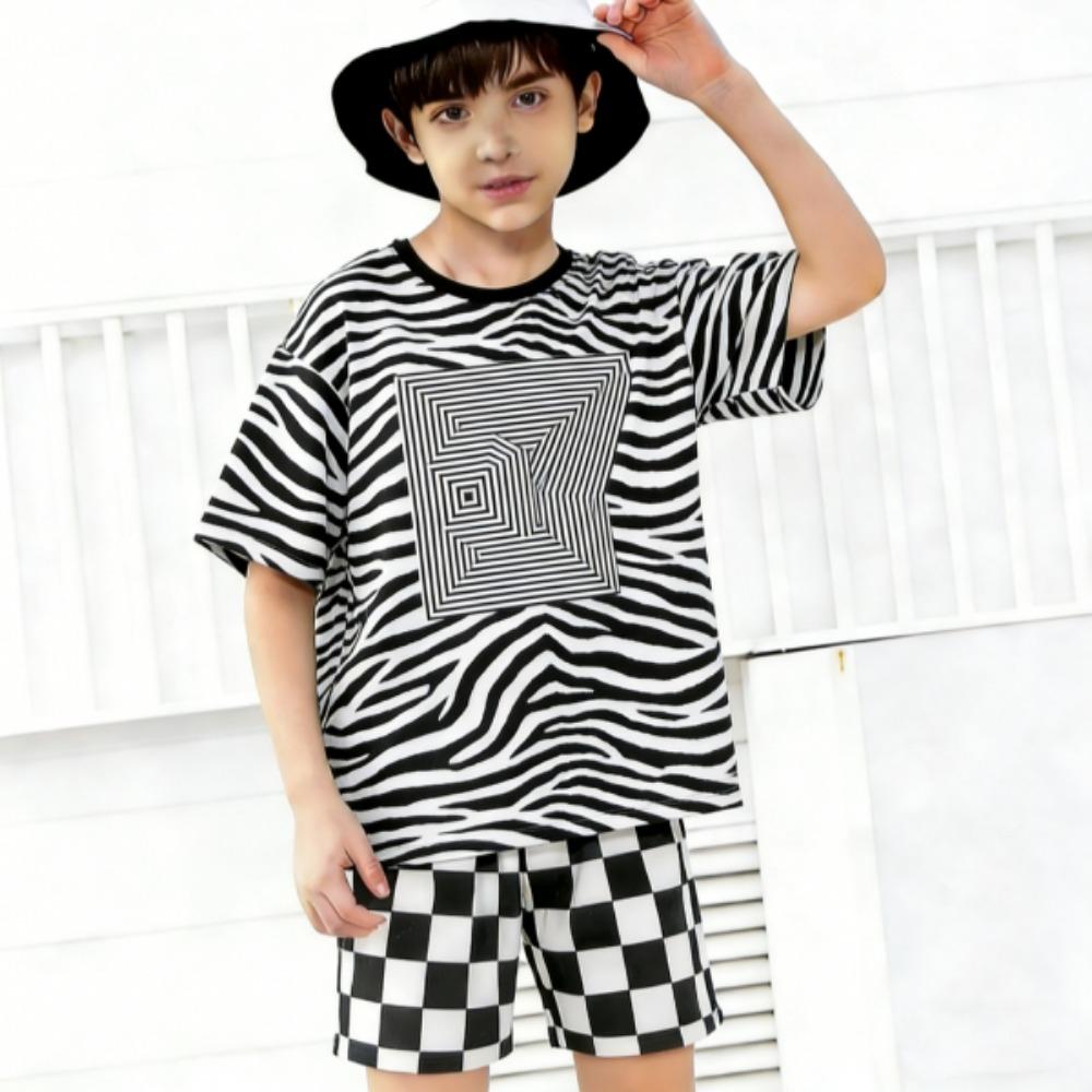 Fashion Zebra Color 67 Printed Summer Men's T-shirt and Shorts 2 Piece Set Summer Casual Outfit for Men's and Women's Clothing