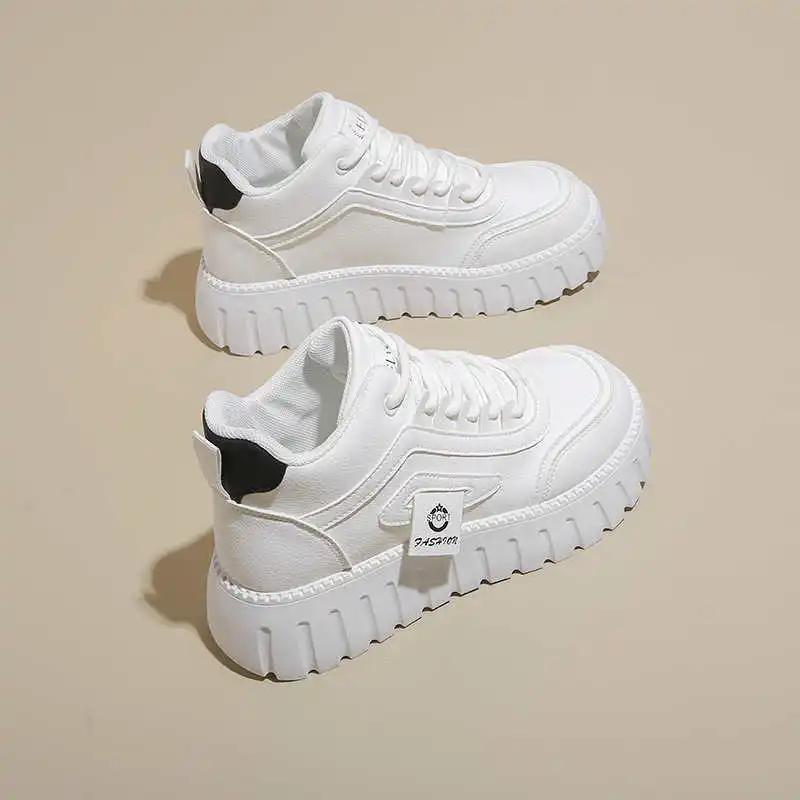 Fashion Beige Legitimate Leather Basketball Lace Training Women's Tennis Sneakers Small Size 32 Women's Shoes Sports Cool High-end